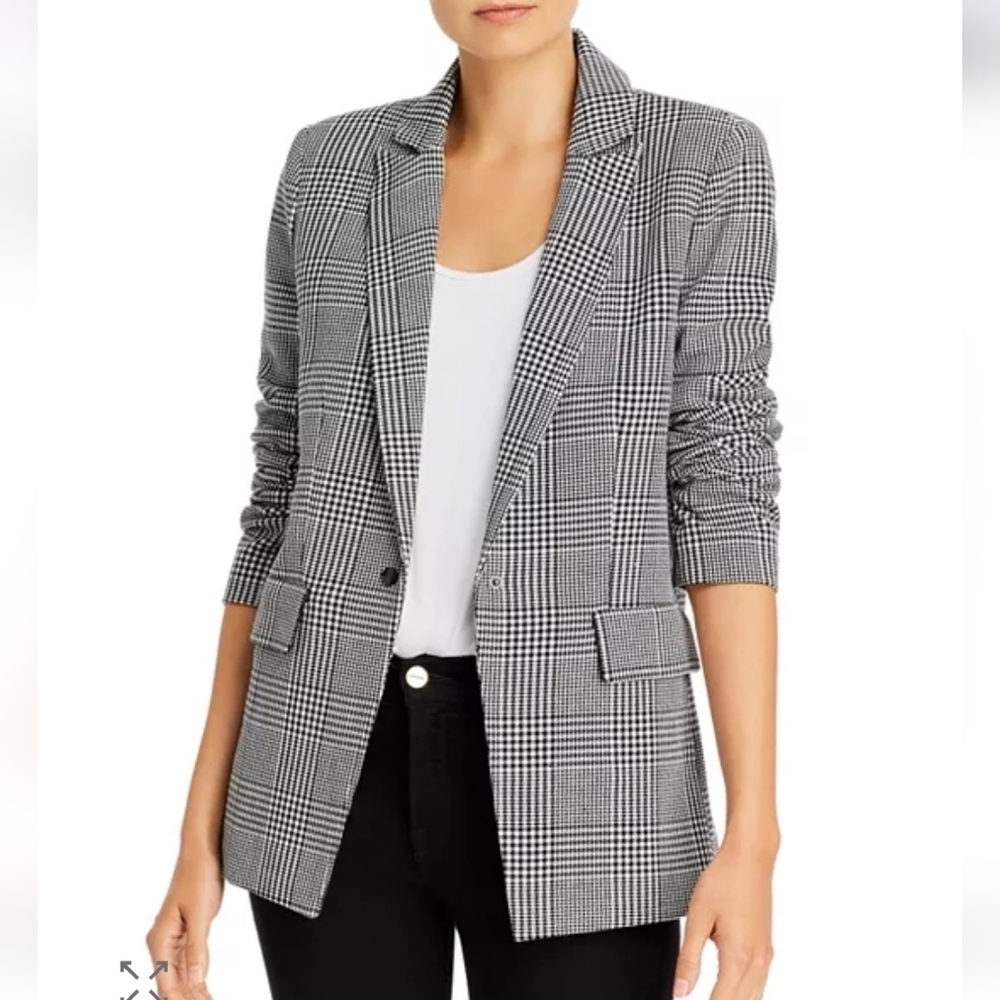 Aqua Houndstooth Black And White Blazer Size Medium
